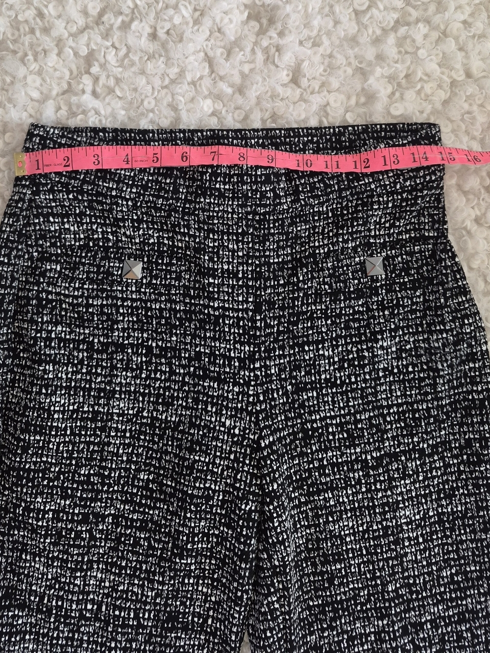 Joseph Ribkoff Tweed Knit Pants 8 Dark Academia Coquette Crop Wide Leg Trousers - Picture 13 of 16